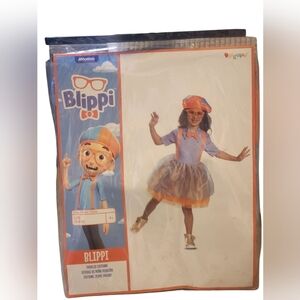 Disguise Blippy Girls Large 4-6x Costume Dress - Orange and Blue